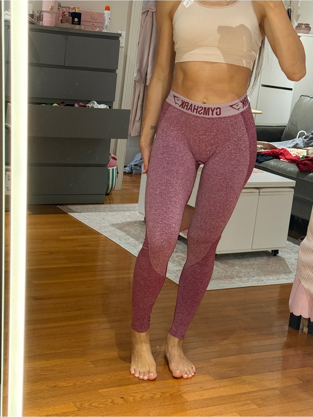 Gymshark Mauve/Burgundy Sculpting Seamless Leggings
